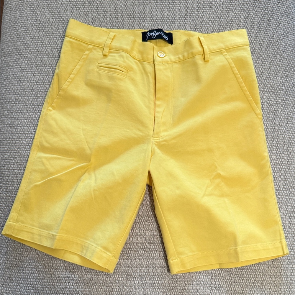 Men's Golf Bright Yellow Flat Front Shorts